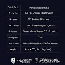 RAZER V3 X-Axis Mechanical Keyboard + DeathAdder 6400DPI Mouse Wired Ultra-Fast Response RGB Synchronization E-Sports Professional Set - Black - View 6