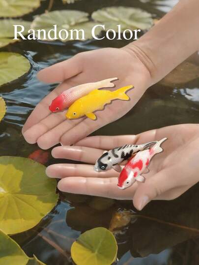 2/4pcs Random Color Lifelike Koi Fish Aquarium Decorations, Multicolor Artificial Fish With Vivid Scales And Lively Eyes | Durable Fish Tank And Pond Decor, Suitable For Indoor Water Scenery, Aquarium Decoration, Pond Decor, Natural Aquarium Design, Fish Tank Accessories For Aquarium Hobbyists