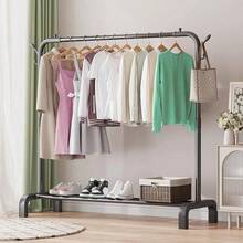 Heavy Duty Metal Double Rail Clothes Garment Hanging Rack Shelf Display Stand UK - White - View 4