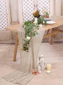 1/6/8/10 buc, șervețel de masă din tifon, 10 picioare (aproximativ 3 m), față de masă roz-maro, potrivită pentru mese, material din șifon, 35 x 118 inci (aproximativ 90 x 300 cm), șervețel de masă boem, decor rustic, șervețel transparent, potrivit pentru nuntă, ziua de naștere, petrecere de mireasă (roz-maro)