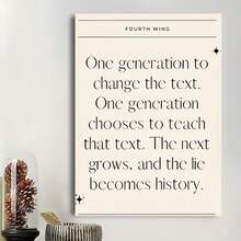 Framed Popular Novel Poster, Fourth Wing Canvas Print,  Wall Art, Minimalist Decor, Artistic Wall Painting, Suitable For Gifts, Home And Dormitory Decoration, Suitable For Bedroom, Living Room