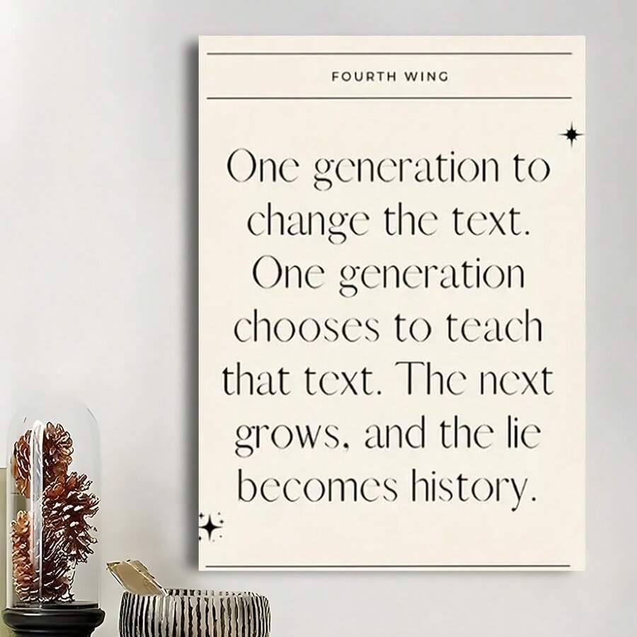 Framed Popular Novel Poster, Fourth Wing Canvas Print,  Wall Art, Minimalist Decor, Artistic Wall Painting, Suitable For Gifts, Home And Dormitory Decoration, Suitable For Bedroom, Living Room