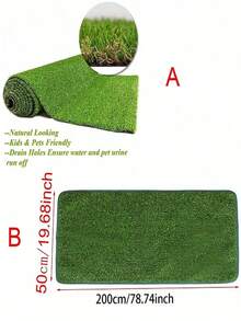 1pc High Quality Artificial Grass Turf, Thick Fake Grass Carpet, Outdoor Artificial Grass Rug, Realistic Indoor/Outdoor Lawn Mat, Made Of Plastic, Green Grass Decorative Floor Mat, Suitable For Outdoor Garden, Patio, Terrace Decor, Beach Essentials And Pool Games [Please Select The Size You Need] - Green - View 8