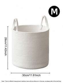 Multi-Size Round Cotton Rope Storage Basket - Winter Space-Saving Organizer | Foldable Bathroom & Home Bins For Bedroom
