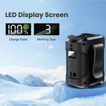 Portable Camping Fan Outdoor Waist Fan Hanging Fan Large Capacity Long Battery Life Camping Emergency Light Household Electric Fan  USB Rechargeable Lighting   For Tent, Beach, Jobsite, Office, Emergency-Black - 黑色 - 查看 5