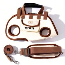 1 套带牵引绳的宠物背包，适合中小型猫狗，舒适透气材质，配有可调节肩带、带扣、方便手柄，适合户外散步、骑自行车、旅行