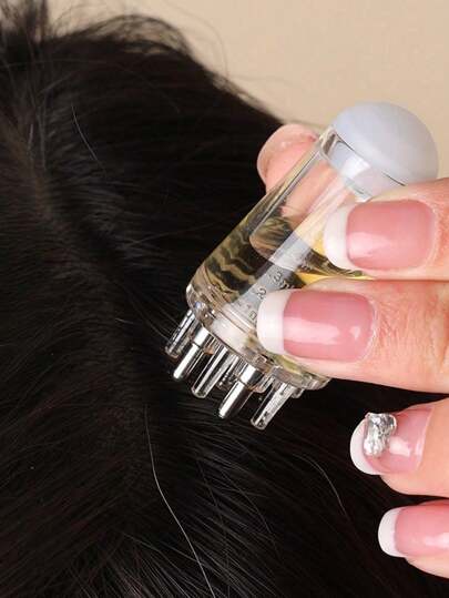 1 pièce Mini peigne à huile et masseur de cuir chevelu - Applicateur de sérum de croissance capillaire de précision pour les racines, essence nourrissante, huile, outil de distribution de revitalisant, pinces à cheveux et accessoires professionnels pour salon de coiffure, set de brosse et peigne de voyage, applicateur d'huile essentielle pour délivrer avec précision du liquide ou de l'huile aux racines des cheveux, pinces à cheveux, accessoires capillaires, brosse à cheveux, peigne