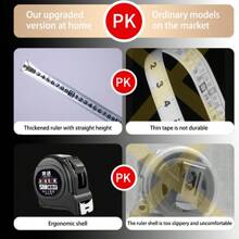 1 Peça Fita Métrica de Aço com Função de Trava/Régua de Engenharia, Régua Reforçada e Endurecida de 3 Metros/5 Metros/7,5 Metros/10m, Régua Doméstica de Alta Precisão, Resistente ao Desgaste e à Queda, Régua de Aço Inoxidável, Régua para Marcenaria, Régua de Medição Decorativa, Ferramenta de Medição para Desenho e Mapeamento, Cálculo
