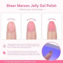 25pcs Jelly Gel Nail Polish Set With Top Base Coat 22 Colors Jelly Gel Polish With 3pc Top Base Coat Pastal Spring Summer Colors Crystal Transparent Gel Polish French Nail Art Kit For WomenDEVO - 25件果凍凝膠指甲油(Collection3) - 查看 7
