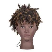 AAfro Cosmetology Mannequin Head Bald Manikin For Wigs Making Wig Display Hat And Glasses Display With Free Clamp4331 - 非洲式 - 查看 2