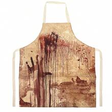 1 件万圣节血腥围裙屠夫服装道具带恐怖手印适合成人男女角色扮演派对烹饪