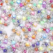 10/20pcs Assorted Colorful Heart Angel With Lobster Clasp Pendant, Suitable For DIY Bracelet, Necklace, Bag, Keychain, Jewelry Accessories - Multicolor-with Lobster Clasp - View 7