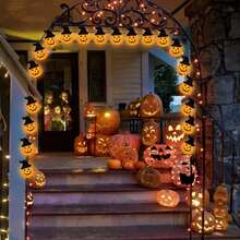1 件 10/20 LED 万圣节小南瓜带黑帽子灯串恐怖氛围吊灯电池供电适用于家庭卧室门节日万圣节室内外派对酒吧装饰万圣节装饰灯家居装饰派对装饰万圣节装饰房间装饰万圣节花园装饰礼物仙女