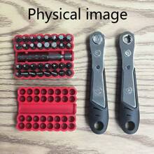 11 件/34 件迷你棘轮螺丝刀套装，1/4 英寸棘轮直角螺丝刀，36 齿迷你棘轮扳手头，适用于狭窄空间，带开槽、星形、六角、方形和延长杆 - 黑色 - 查看 6