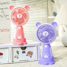 Mini Ventilador Portátil Recargable USB 500mAh - 3 Velocidades, Silencioso, Ligero para Viajes, Oficina y Exteriores,Púrpura - Morado - Ver 3
