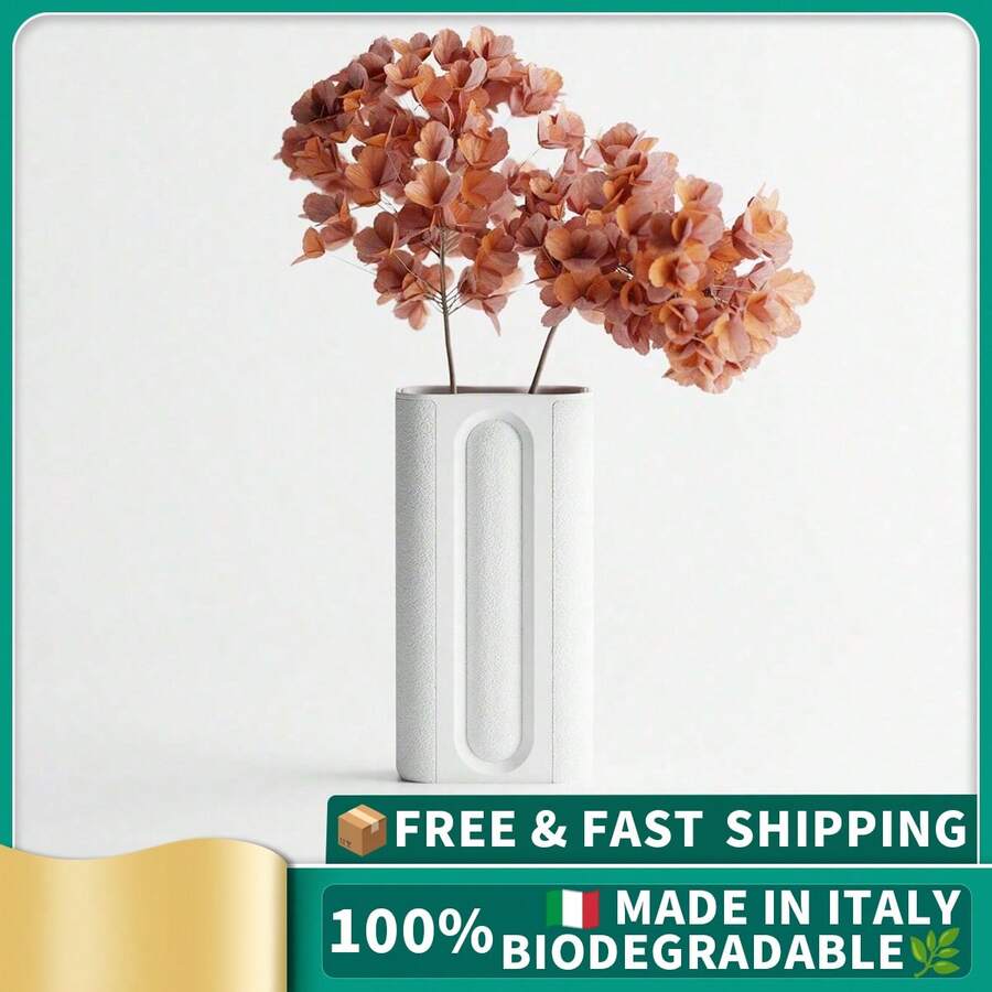 ORIZZONTE Vaso Architettonico Bicolore – Precisione, Texture e Carattere Tattile 9.1*5.5*17.9cm, 100% Made in Italy