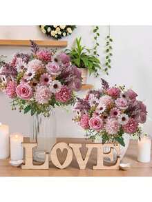 1 PIEZA/3 PIEZAS/25 PIEZAS Decoración de otoño, bolas bordadas, flores variadas, pequeñas margaritas, fiesta de cumpleaños, fiesta, decoración, canasta de flores para boda, ramo de novia, decoración del hogar, comedor, dormitorio, alféizar de la ventana, decoración de jarrón, decoración de escritorio, decoración de Año Nuevo, jardín exterior, inicio de la temporada escolar - Rosa - Ver 8