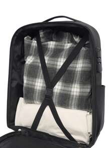 防盗防水黑色商务 USB 充电硬壳笔记本电脑背包，适合 16 英寸笔记本电脑，男士适用