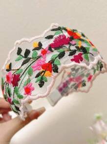 1 件面料蕾丝头带，波西米亚风格涤纶纤维面料头带，发带，发箍，秋季