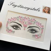 3D 自黏式臉部鑽石貼紙 - 彩色樹脂亮片貼花，適合派對、音樂節及日常裝飾，亮眼寶石設計 - 彩色 - 查看 30