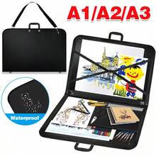 DESIGN PORTFOLIO WATER PROOF BLACK CASE ART WORK PAINTING-FOLDER BAG A1 A2 A3 A4 - Black - View 2