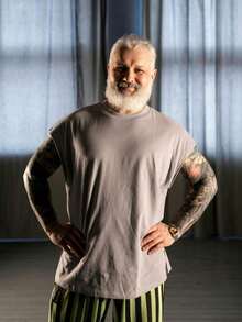 Oversized Tank Top 100% Cotton 30.1 Combed With 17 Colors Available From P To G6 - Champagne - View 1