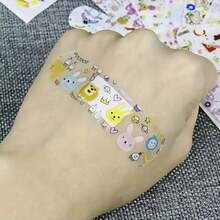 120片透气透明贴纸，卡通印花风格 - 图案随机，适合送给情侣、作为节日礼物、日常用品 - 彩色 - 查看 7