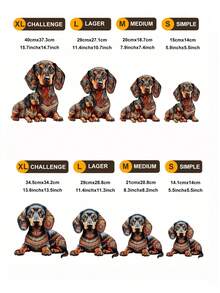 Dachshund/Corgi/Bulldog - Wooden Jigsaw Puzzle, Asymmetrical Animal Shaped Wooden Puzzle Toy, Party Game Gift, Decorative Art, Tabletop Magic Puzzle, Unique Children's Educational Puzzle, Birthday Gift, Wooden Puzzle For Kids, Back To School Gift, Christmas Gift - Multicolor - View 7