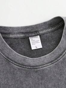 EWH Hip Hop High Street Day Comics Characters Creative Printed Summer Short Sleeve T-Shirt Men Men Oversize Couple DG004 - Xám - Xem 3