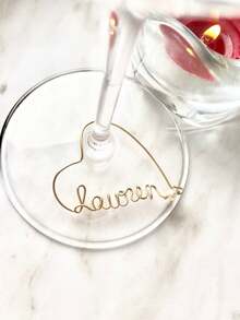 2 piezas de charms personalizados con nombre hechos a mano para copas de vino, diseño único tarjetas de lugar personalizadas para boda, charms con nombre personalizados para cata de champán, etiquetas para bebidas con letra artesanal para bodas, despedidas de soltera, regalos ideales para bodas, despedidas de soltera, cumpleaños, aniversarios - multicolor - Ver 5