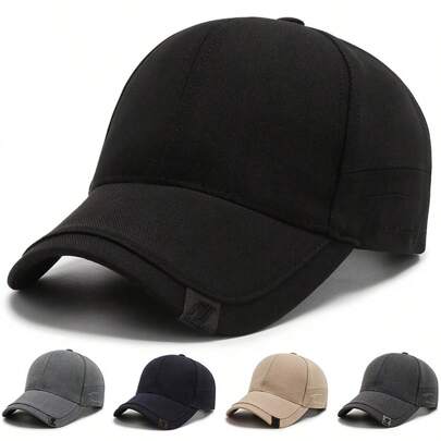 1pc Sun Protection Baseball Cap For Men - Stylish Outdoor Hat With Solid Color Design