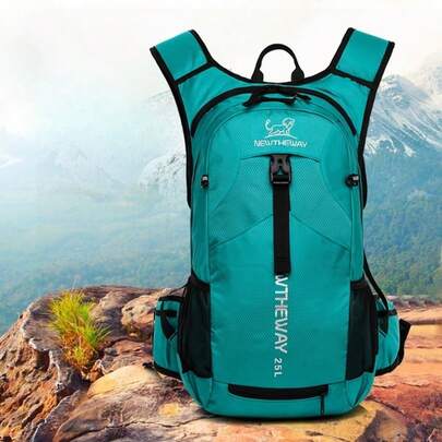 大型露营背包，多运动补水背包，轻便徒步，适合男女户外大容量登山防水骑行包，球储物隔层和侧网袋 - 非常适合山地自行车、越野跑和户外探险