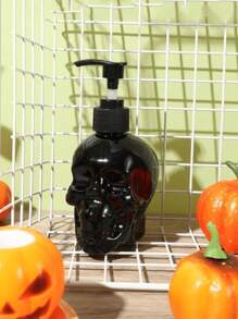 1 pieza Dispensador de jabón con forma de calavera creativa de Halloween, botella de plástico PET para rellenar champú, dispensador de gel de ducha, botella para rellenar detergente, dispensador de plástico con bomba, decoración para el baño del hogar, almacenamiento de líquidos, decoración del hogar creativa