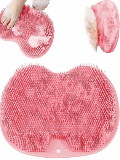 1 件淋浴足部磨砂膏，壁挂式沐浴按摩垫，背部磨砂膏，带防滑吸盘，可改善血液循环，舒缓足部疼痛