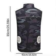 Camouflage Cooling Vest | Dual Fans, Essential For Construction Site/Outdoor Work To Beat The Heat, Powered By Power Bank (Power Bank Not Included) - Multicolor - View 6