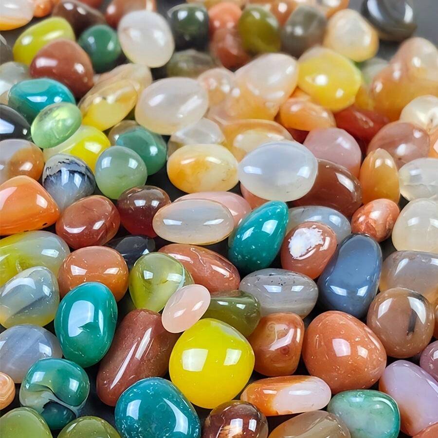 100جرام/150جرام/200جرام/300جرام أحجار عقيق ملونة، حصى، ديكور حوض السمك، ديكور المنزل، لتزيين الأحواض المائية، أصص النباتات الصغيرة، ديكور الحديقة، حصى حوض السمك، ديكور النباتات