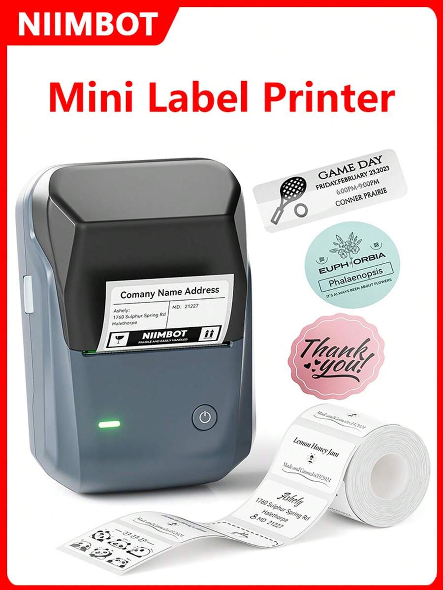 Niimbot B1 Mini Portable Thermal Printer, Pocket Label Printer Suitable For Self-Adhesive Stickers, UV Labels, Bluetooth Printing