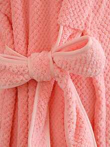 女士沐浴后浴袍，柔软舒适，适合桑拿、水疗等场合，带口袋，刺绣口袋浴袍，成人睡袍，带腰带，吸水性强，柔软舒适，是送给女性的理想礼物。浴巾、可穿戴浴巾、长袍、浴袍、浴室装饰、浴室配件、情人节礼物 - 和尚袍浴巾 - 查看 5