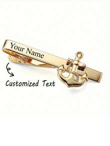 男士定制领带夹，不锈钢材质，可个性化刻字（姓名首字母或全名），是伴郎的理想礼物。这款领带夹经久耐用，采用不锈钢材质，色彩鲜艳，设计可爱有趣，带有Y2K风格。它是一款时尚、休闲且独特的配饰，是送给男士、女士、女友、朋友或孩子的完美礼物。女士发饰 - 款式1 - 查看 7