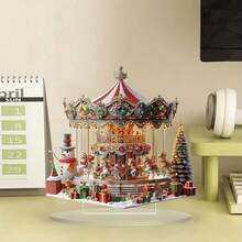 1 pezzo Decorazione da tavolo in stile bohémien in acrilico con carosello rotante - Decorazione natalizia 2D, adatta per la casa e la scrivania dell'ufficio, regalo per le vacanze