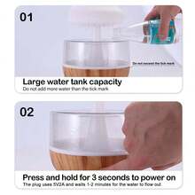 Cloud Rain Zen Mushroom Lamp, Colorful Gradient Diffuser For Aromatherapy, Mini Humidifier, Battery Capacity 1500mAh, Desk Fountain For Relaxation And Sleep Aid, Essential For Home Or Office.Bedside Sleeping Relaxing Mood Water Drop Sound - Multicolor - View 5