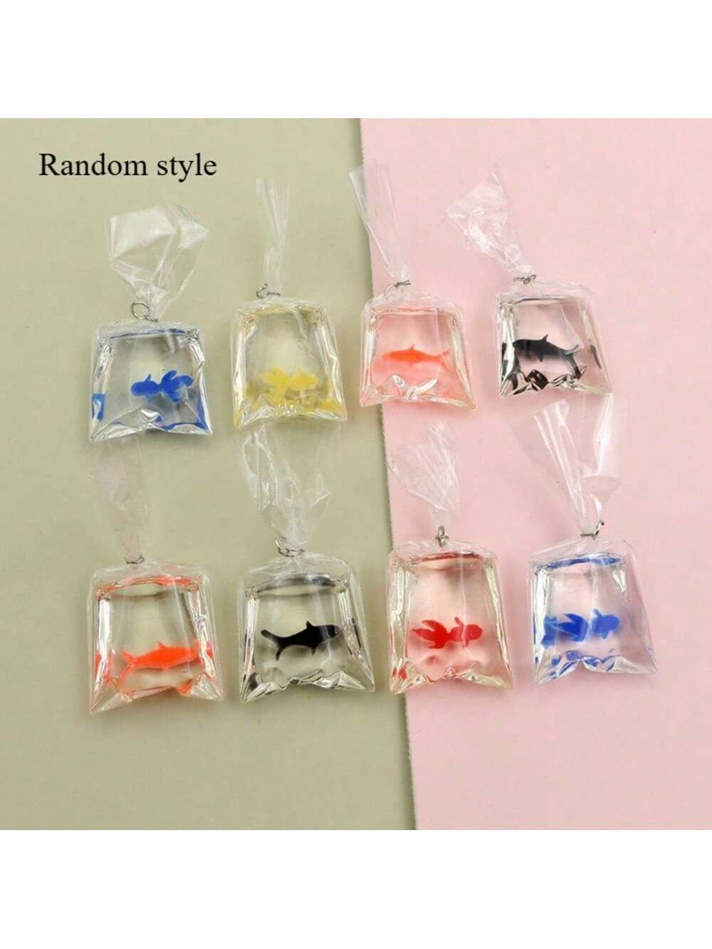 8 قطع مغناطيس ثلاجة من الراتنج بتصميم سمكة ذهبية و...