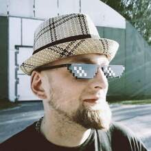 Set de 2 gafas con diseño de píxeles, gafas de mosaico de píxeles de 8 bits multicolor para gamers, accesorios de foto para adultos y jóvenes