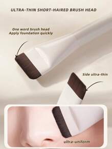 2pcs Ultra-Thin Foundation Brushes, Lightweight Face Contour Brush, Flat Face Mask Brush, Mixed Foundation Cream Makeup Brushes, Silver Foundation Brush, Makeup Brushes For Liquid Foundation, Ultra-Thin Foundation Brush, Face Contour Brush, Flat Contour Brush, Mixed Cream Brush For Makeup