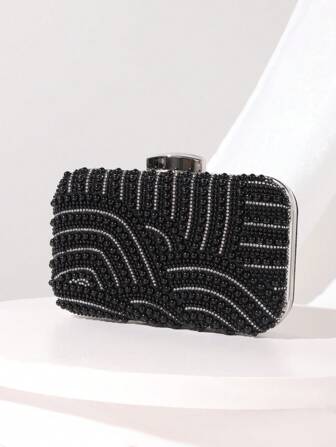 Elegant Pearl Clutch, Evening Purse With Detachable Chain For Women, Perfect For Weddings, Parties And Formal Events, Wedding Accessories