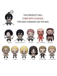 Crunchyroll 1 件装《进击的巨人》官方授权系列 3 神秘散装袋夹可爱迷你随机盲盒一个角色娃娃玩具家具装饰钥匙扣钥匙链妈妈爸爸男朋友圣诞节万圣节返校礼物 - 彩色 - 查看 7