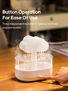 kinscoter 1 Peça Umidificador de Ar em Formato de Nuvem de Chuva com USB, Difusor de Aromaterapia de Óleo Essencial com Gota de Chuva, 7 Cores, Luz Noturna em Formato de Nuvem de Chuva, Difusor de Aroma para Casa, Hotel, Presente de Aniversário
