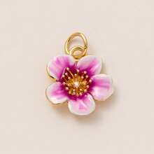 1pc Fashionable, Sweet, Cute, Colorful Flower Pendant, Pearl Grape Pendant, Ballet Dancer Pendant, Electroplated 18K Gold Waterproof And Sweat Proof, Suitable For DIY Necklaces, Bracelets, Earrings, Keychains, Bag Chains, Shoe Buckle Accessories, Women's Jewelry Accessories, DIY Accessories
