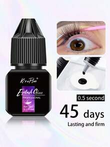 5ml/12ml Eyelash Glue Eyelash Extension Supplies Black Lash Extension Eyelash Adhesive Strong Hold Drys In 0.5-1s With 6-7 Weeks Retention By Existing Beauty Lashes For Beginners To Use At Home And Cluster Lash DIY - màu đen - Xem 5