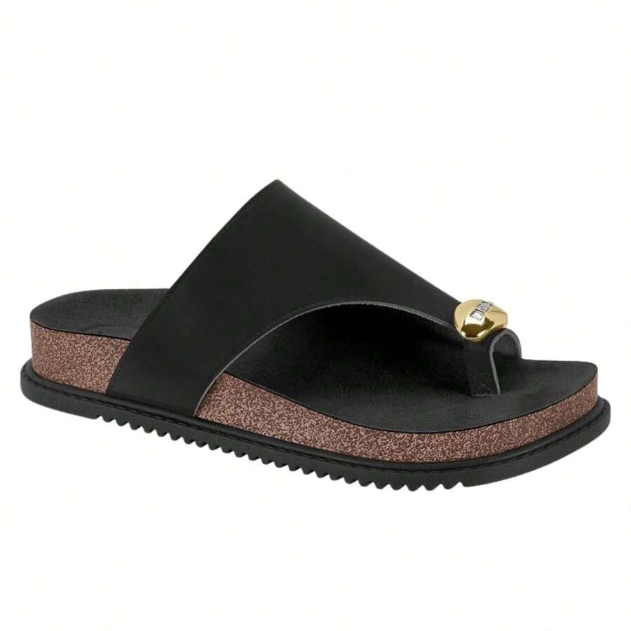 Chinelo Papete Feminino Polegar Beira Rio Conforto 8524110 - Preto - Visão 1